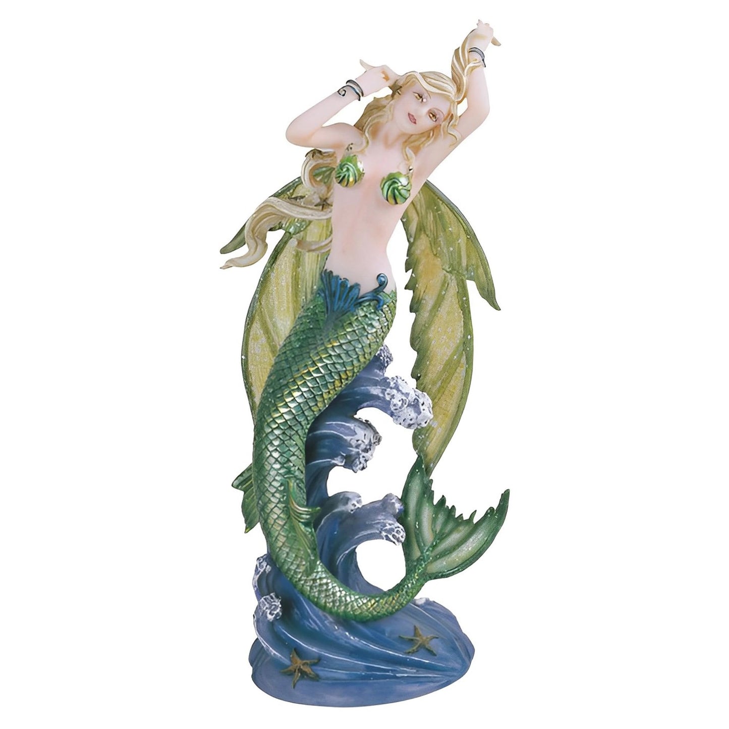 ICE ARMOR 8.5" H Green Mermaid Fairy Statue Fantasy Decoration Figurine