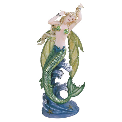ICE ARMOR 8.5" H Green Mermaid Fairy Statue Fantasy Decoration Figurine
