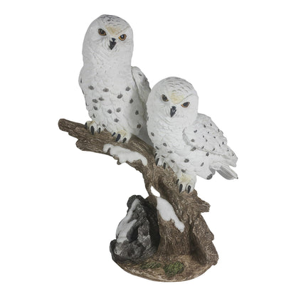 ICE ARMOR Detailed Craftmanship Snow Owl Decor Sculpture, Soaring Owl Statue for Shelf Table Counters, Fall Home, Animal Decorations for Living Room