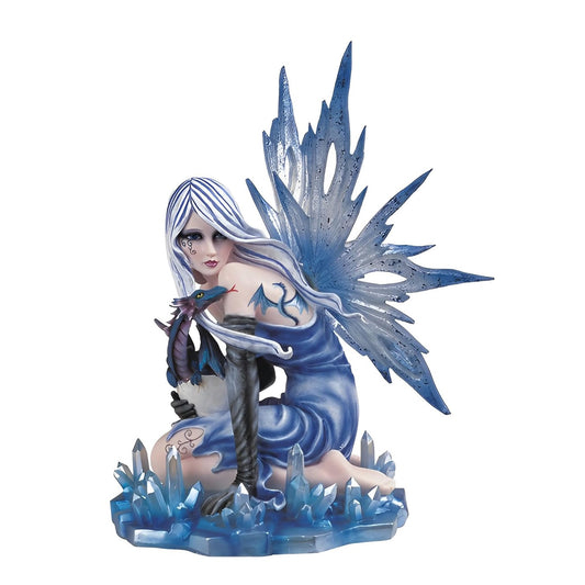 ICE ARMOR 12" H Ice Fairy with Baby Gragon Statue Fantasy Decoration Figurine