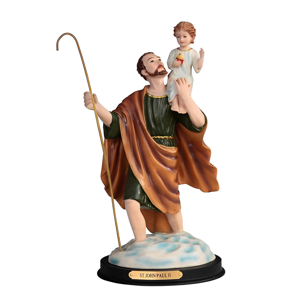 ICE ARMOR 12" H Saint Christopher Statue Holy Figurine Religious Decoration