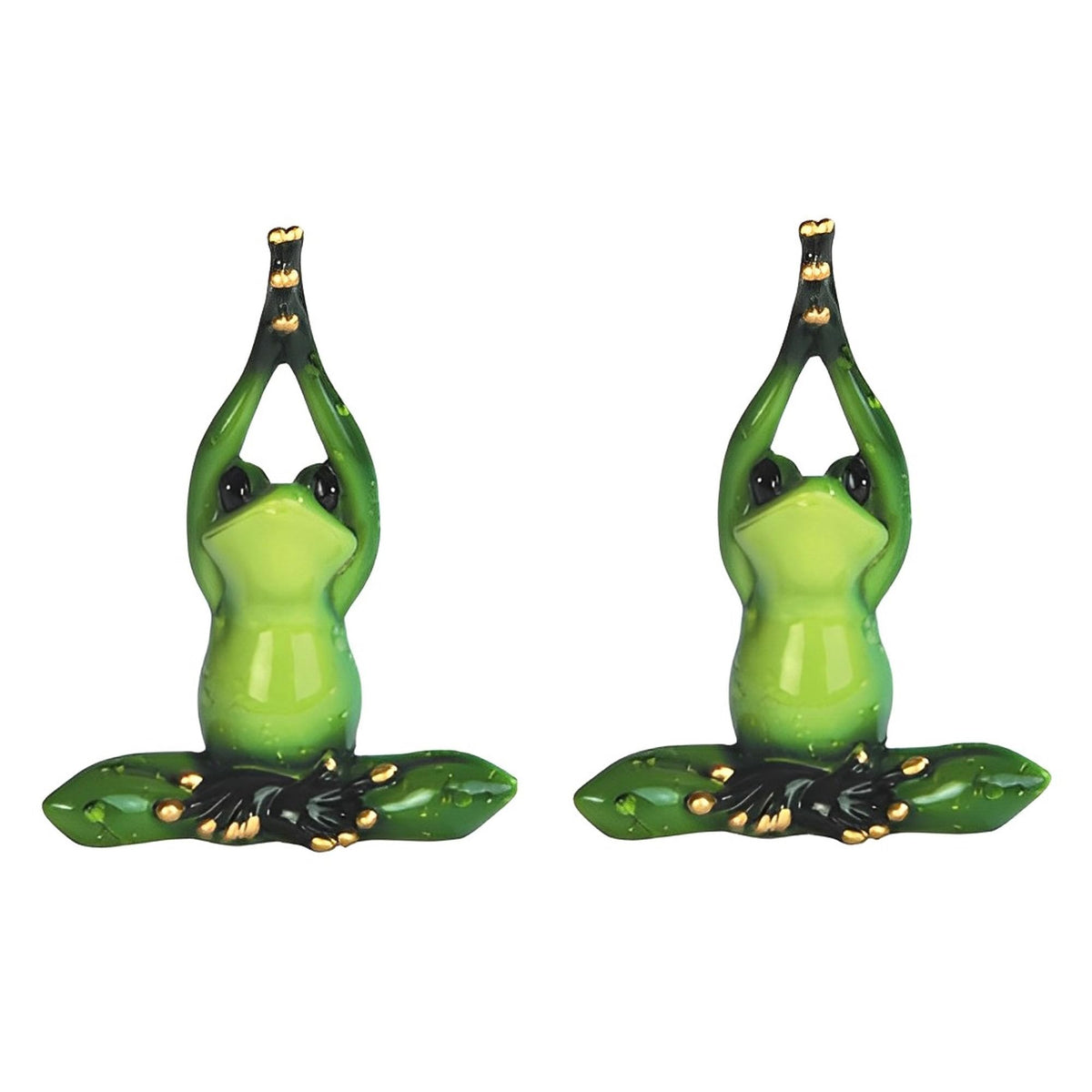 ICE ARMOR 2-PC Yoga Frog 5" H Statue Funny Animal Decoration Figurine