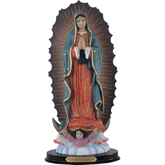 ICE ARMOR 9" H Our Lady of Guadalupe Statue Virgin of Guadalupe Holy Figurine Religious Decoration