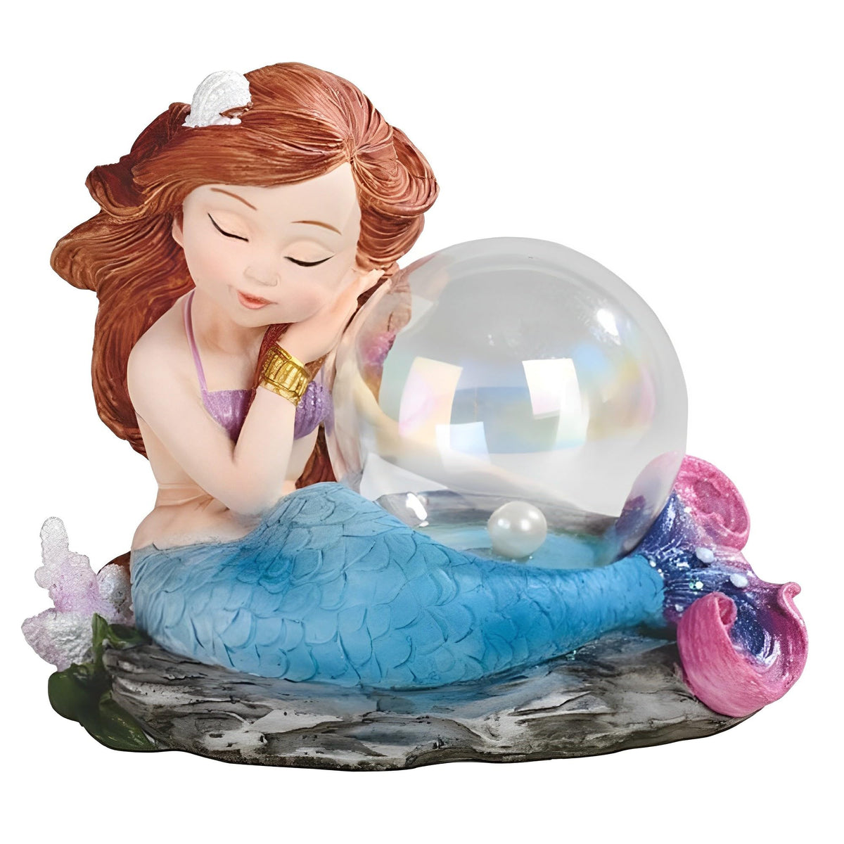 ICE ARMOR 5" W Mermaid with Bubble Mergirl Statue Fantasy Decoration Figurine