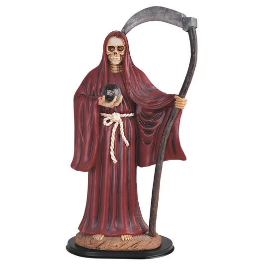 ICE ARMOR 24" H Red Santa Muerte Holding Scythe Statue Our Lady of The Holy Death Figurine Religious Decoration