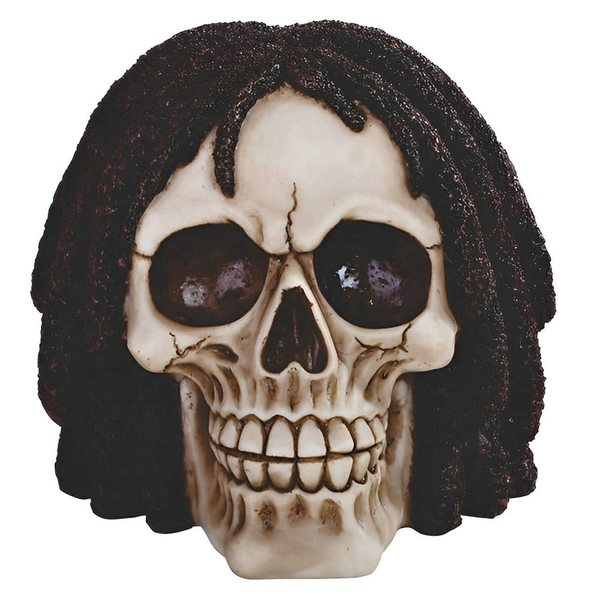 ICE ARMOR 6.25" W Skull with Curly Hair Statue Fantasy Decoration Figurine