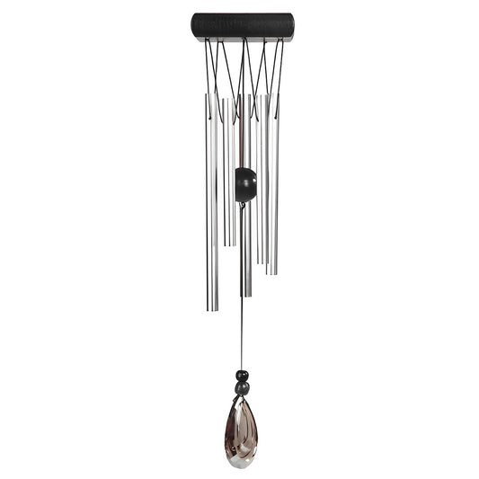 ICE ARMOR 21" Long Black Wooden Top Gem Wind Chime
