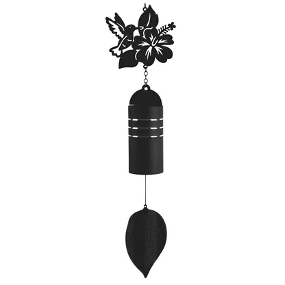 ICE ARMOR 23" Long Metal Black Hummingbird Wind Chime