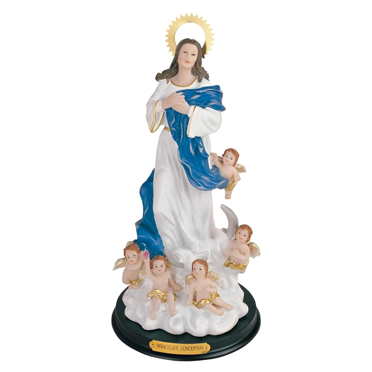 ICE ARMOR 12" H Immaculate Conception Virgin Mary with Angels Holy Figurine Religious Decoration