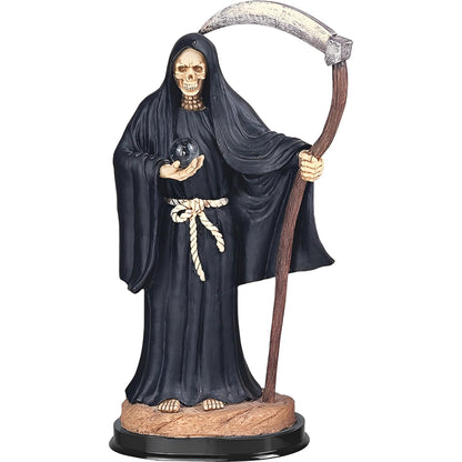 ICE ARMOR 12" H Black Santa Muerte Holding Scythe Statue Our Lady of The Holy Death Figurine Religious Decoration