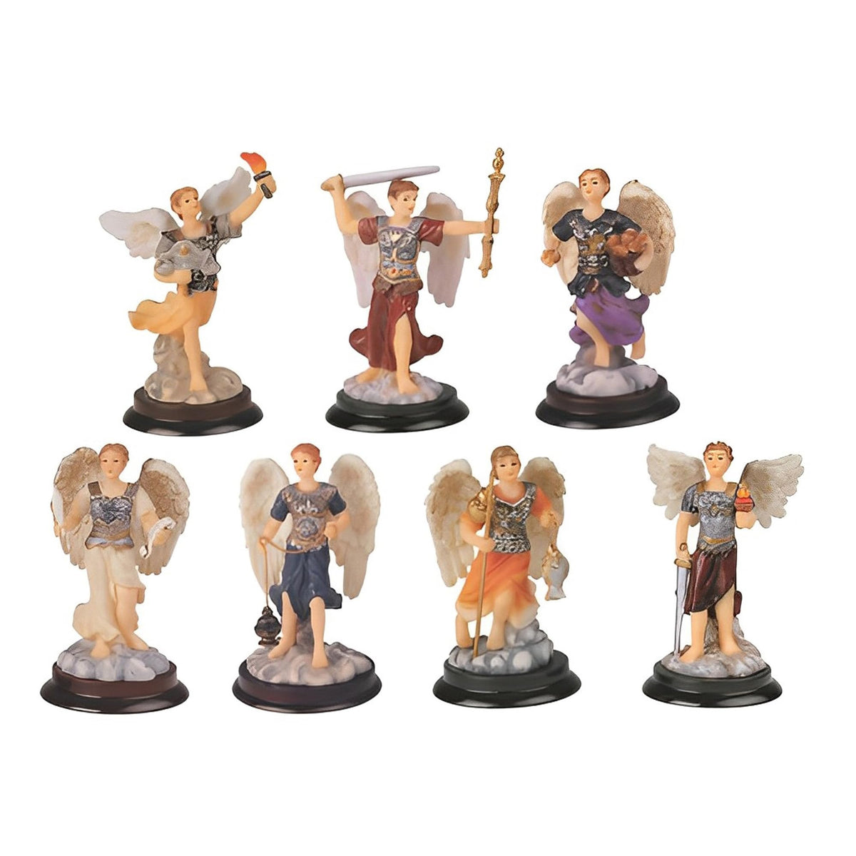 ICE ARMOR 7-PC Miniature Archangels Statue Fantasy Decoration 3" H Myth Figurine
