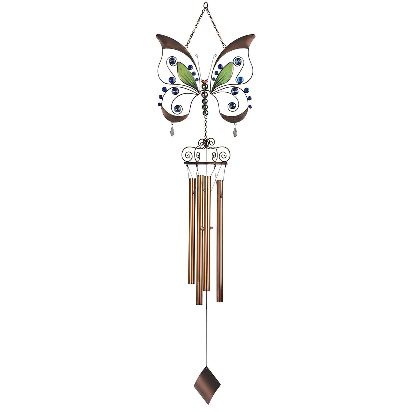 ICE ARMOR 33" Long Butterfly Wind Chime with Gem
