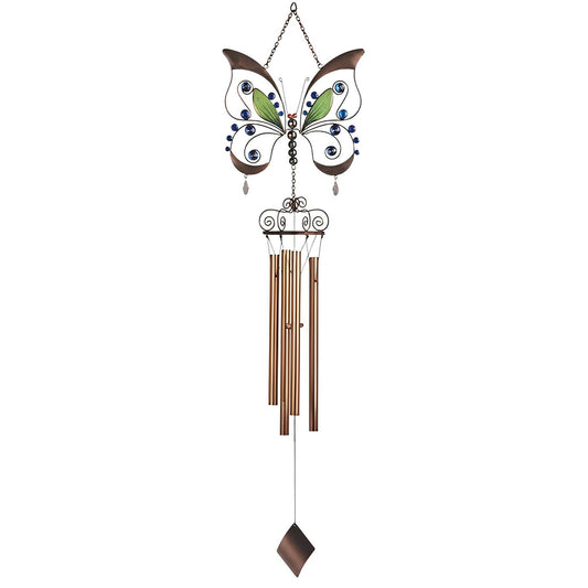 ICE ARMOR 33" Long Butterfly Wind Chime with Gem