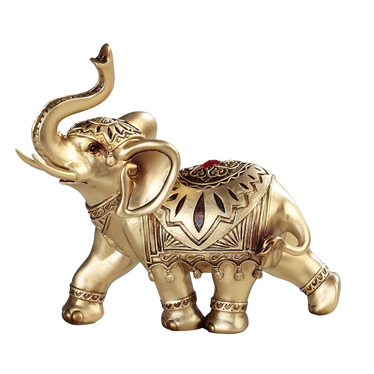 ICE ARMOR 7" W Thai Elephant with Tattoo Statue Feng Shui Decoration Religious Figurine