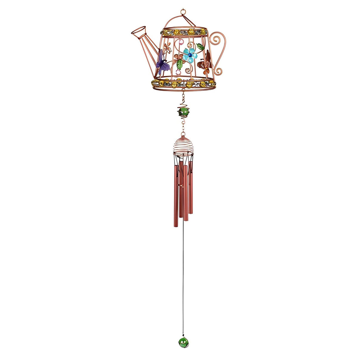 ICE ARMOR 33" Long BF Watering Can Wind Chime with Copper Gem