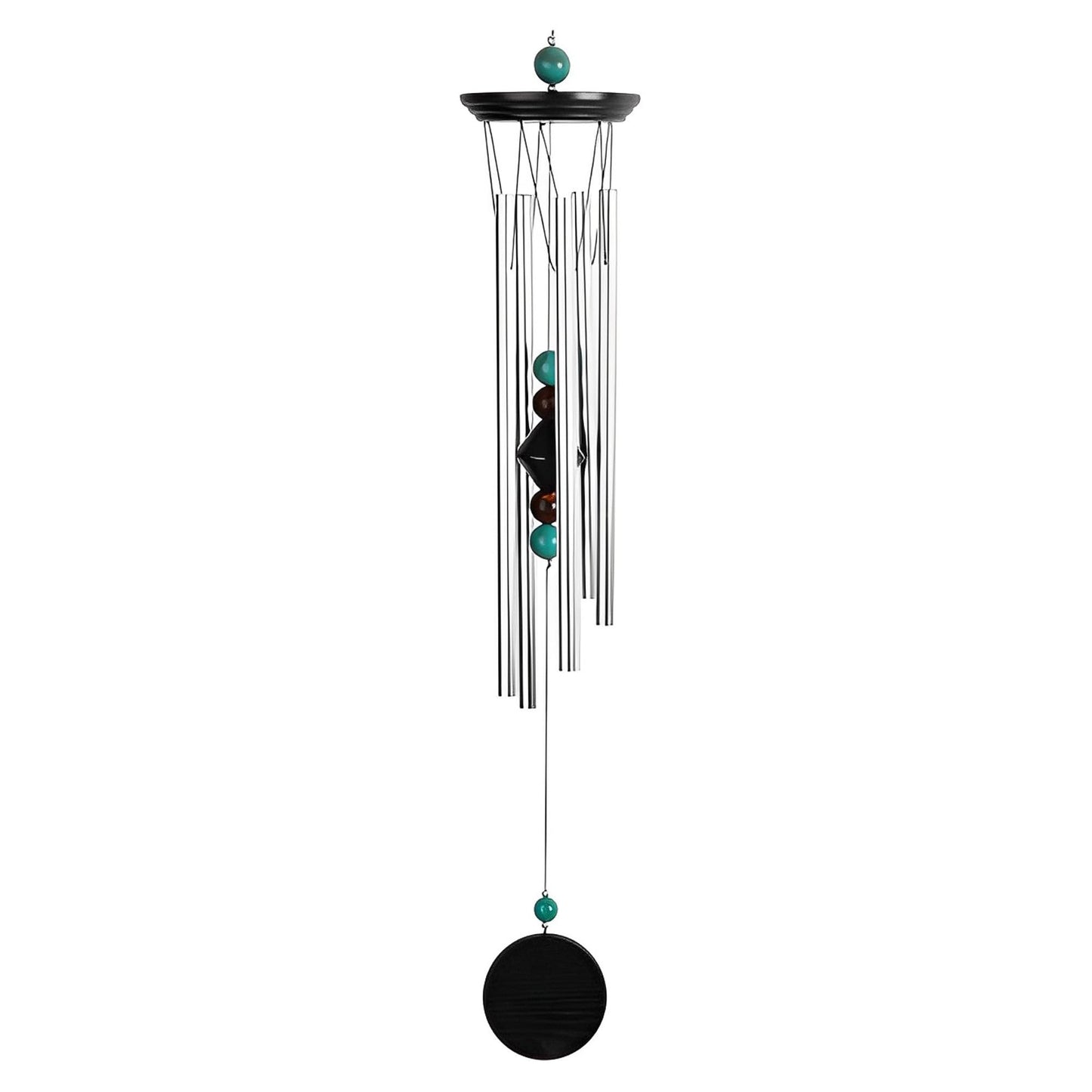 ICE ARMOR 24" Long Wooden Top Geode Beads Wind Chime