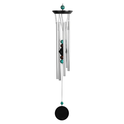 ICE ARMOR 24" Long Wooden Top Geode Beads Wind Chime