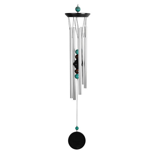 ICE ARMOR 24" Long Wooden Top Geode Beads Wind Chime