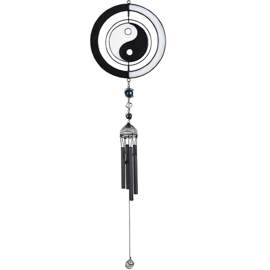 ICE ARMOR 33" Long Ying Yang Oriental Wind Chime Garden Patio Decoration