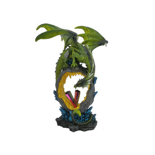 ICE ARMOR 10.5" H Green Dragon with Rainbow Icicle Figurine Statue Home Room Decor