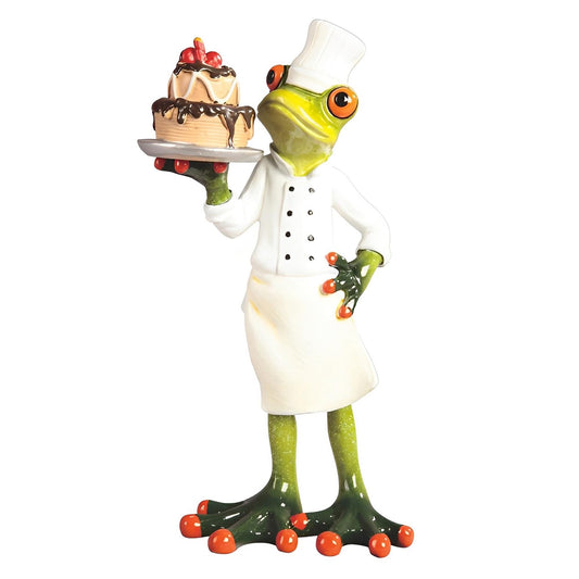 ICE ARMOR 7.5" H Frog The Chef with Cake Statue Fantasy Decoration Figurine