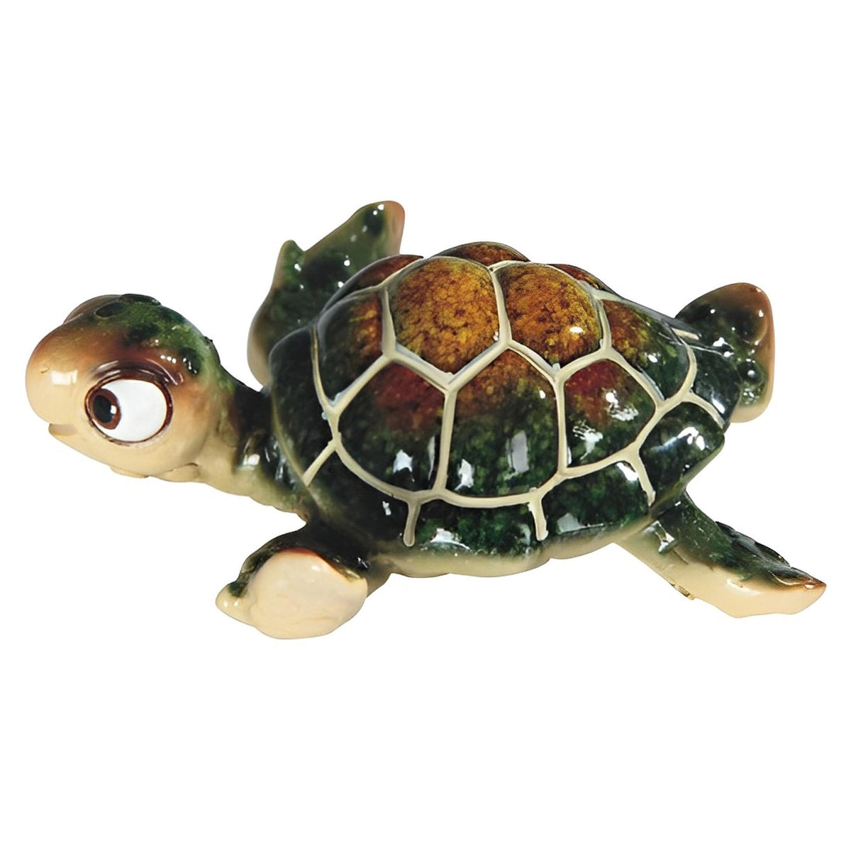 ICE ARMOR 4" W Miniature Cute Green Sea Turtle Statue Marine Life Decoration Figurine