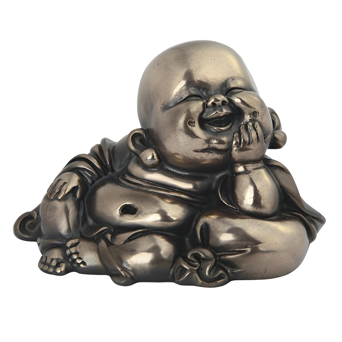 ICE ARMOR 4" W Bronze Maitreya Buddha Statue Feng Shui Decoration Religious Figurine