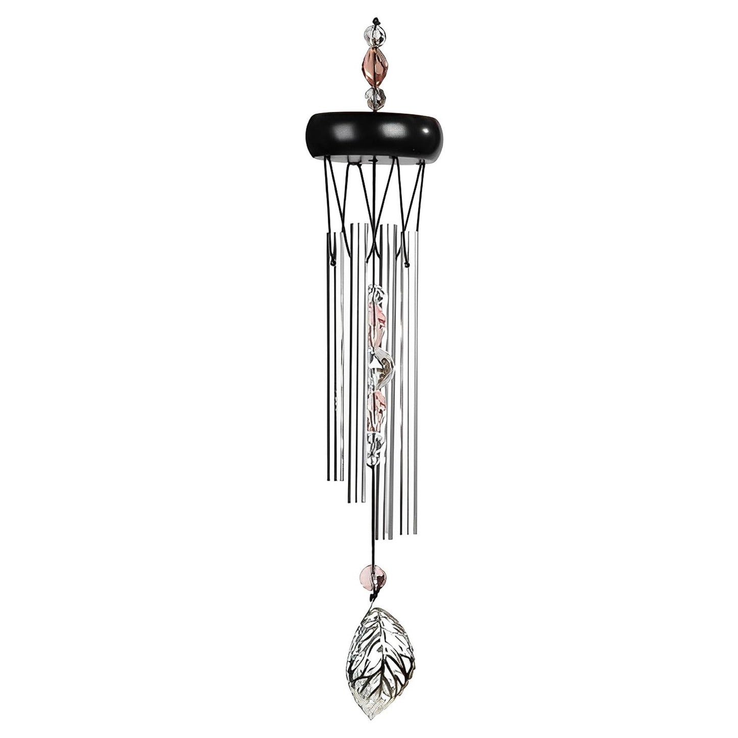 ICE ARMOR 15" Long Pink Wooden Top Gem Wind Chime