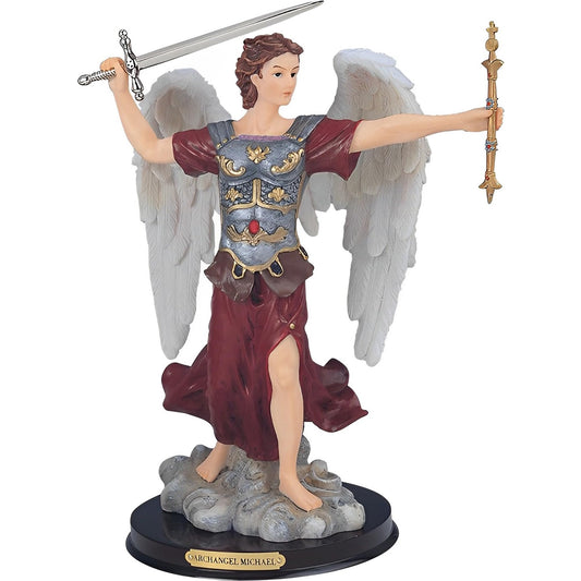 ICE ARMOR 12" H Archangel Michael Statue Saint Michael The Strongest Angel Holy Figurine Religious Decoration