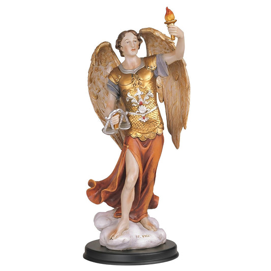ICE ARMOR 12" H Archangel Uriel Statue Angel of Wisdom Holy Figurine Religious Decoration