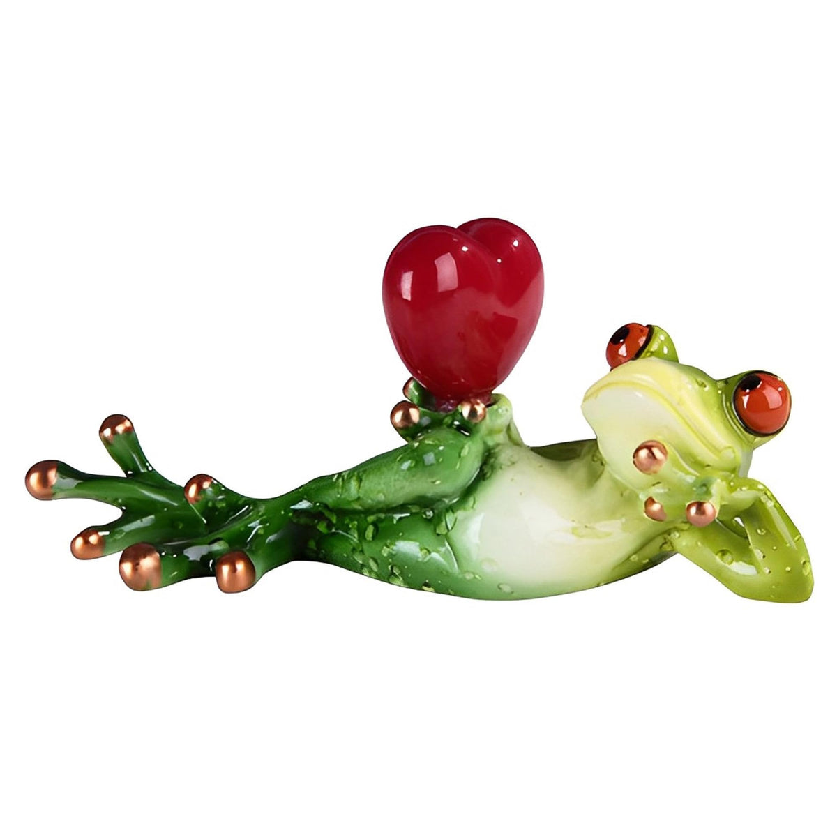ICE ARMOR 6.5" W Lovely Tree Frog with Red Heart Statue Animal Decoration Figurine