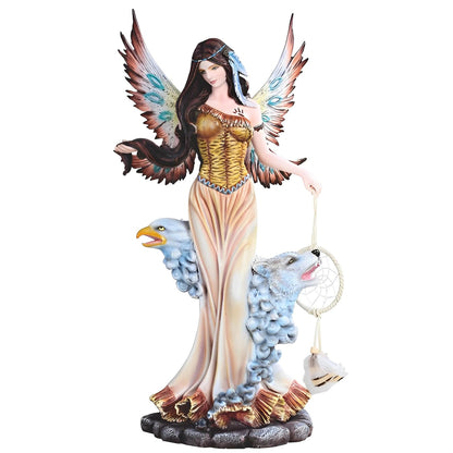 ICE ARMOR 18" H Indian Fairy with Animal Spirits Statue Fantasy Decoration Figurine