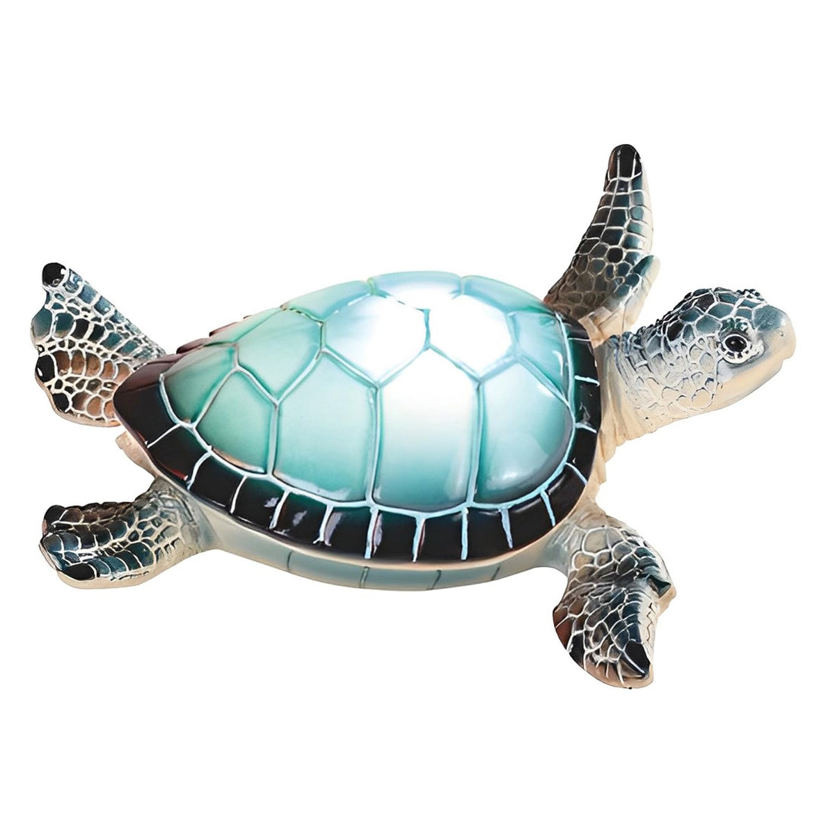 ICE ARMOR 6.25" W Blue Sea Turtle with LED Night Light Marine Life Decoration Figurine
