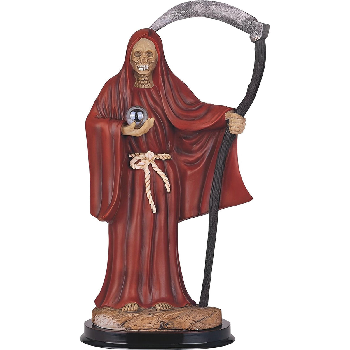 ICE ARMOR 12" H Red Santa Muerte Holding Scythe Statue Our Lady of The Holy Death Figurine Religious Decoration