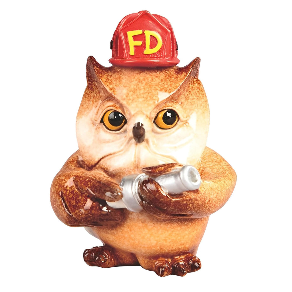 ICE ARMOR 4.25" H Owl Fireman with Fire Hose Statue Fantasy Decoration Figurine