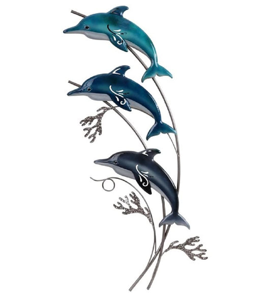 ICE ARMOR 27.5"H Dolphin Wall Plaque Marine Life Animal Home Decoration