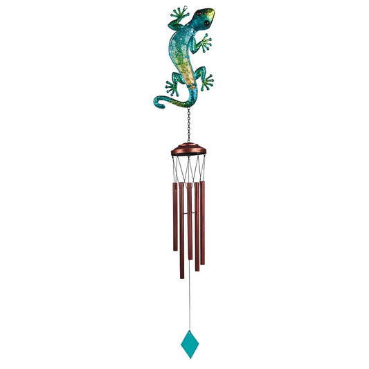 ICE ARMOR 40" Long Green Lizard Wind Chime