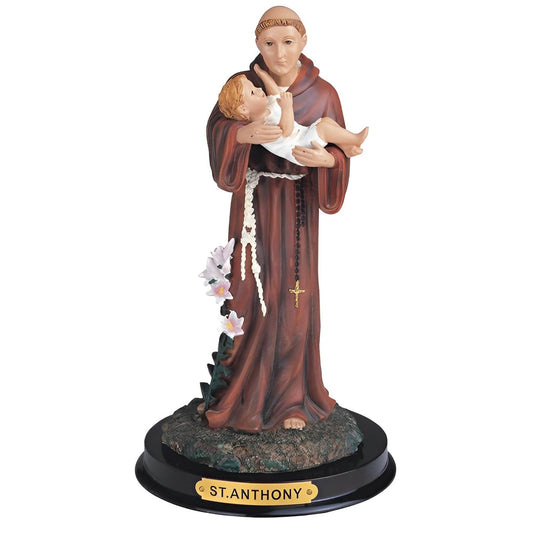 ICE ARMOR 9" H Saint Anthony Holding Child Jesus Statue Anthony of Padua Holy Figurine Religious Decoration