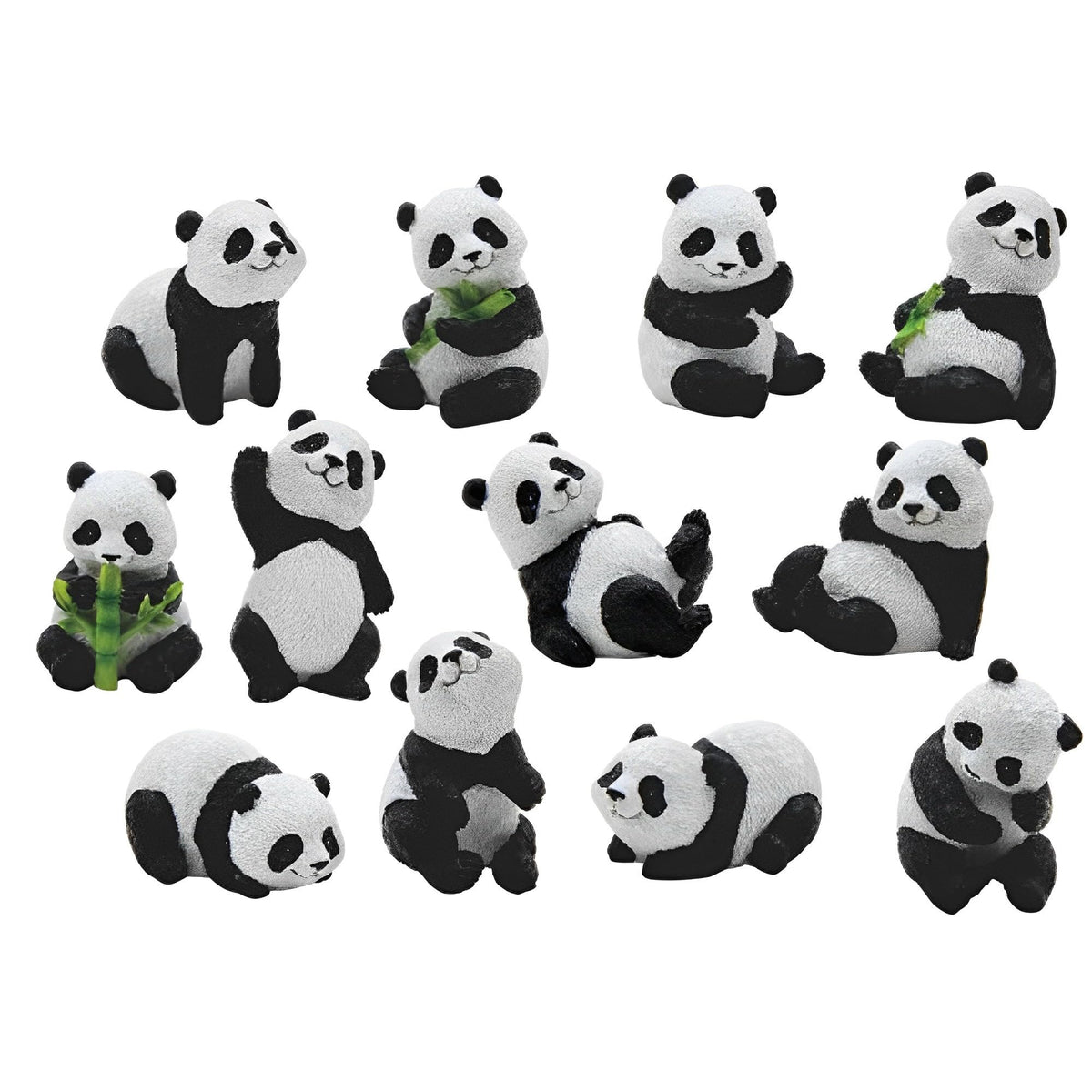 ICE ARMOR 12-PC Cute Panda 2.25" H Mini Panda Figurine Set