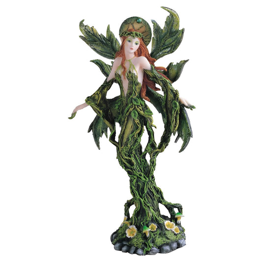 ICE ARMOR 12" H Tree Fairy with Green Wings Statue Fantasy Decoration Figurine