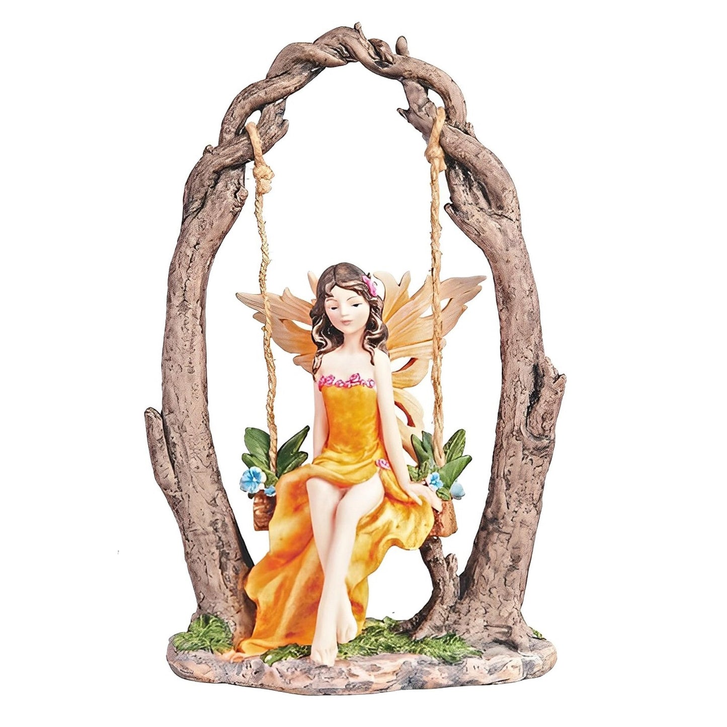 ICE ARMOR 10" H Fairy on Swing Statue Fantasy Decoration Figurine
