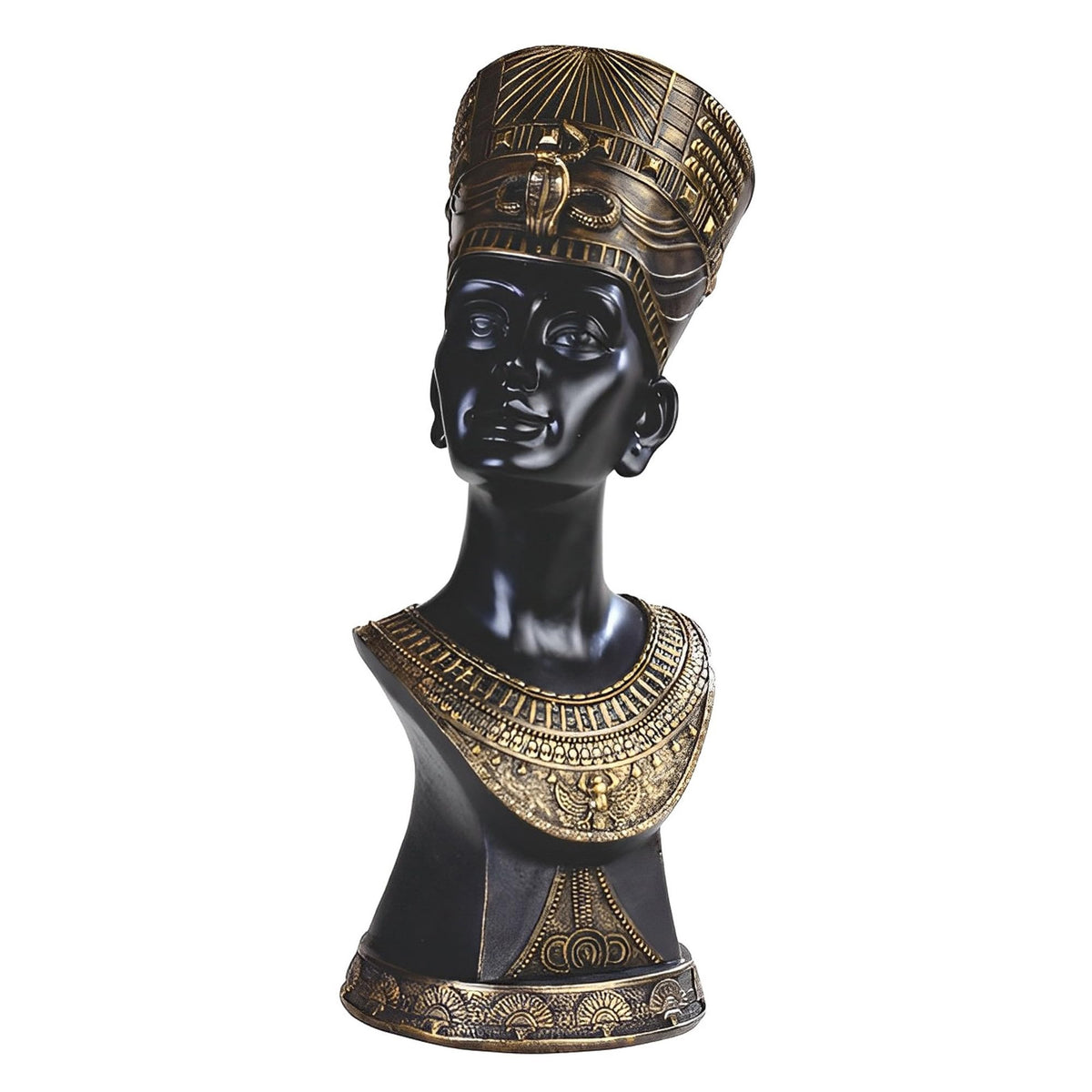 ICE ARMOR 14" H Egyptian Queen Nefertiti Bust Bust Black and Bronze Statue Home Decor Figurine