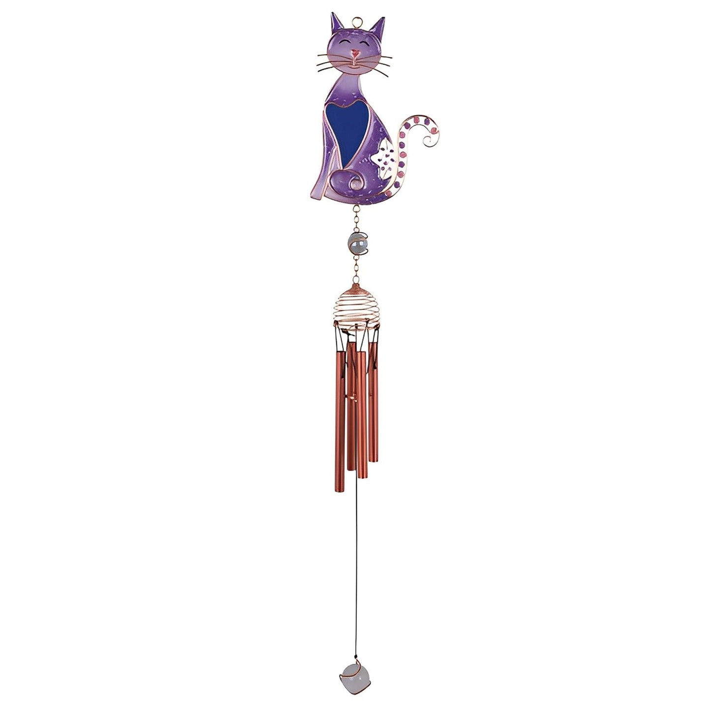 ICE ARMOR 26" Long Purple Cat Gem Wind Chime
