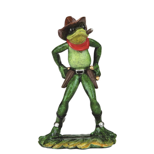 ICE ARMOR 7.25" H Cowboy Frog Statue Funny Animal Decoration Figurine