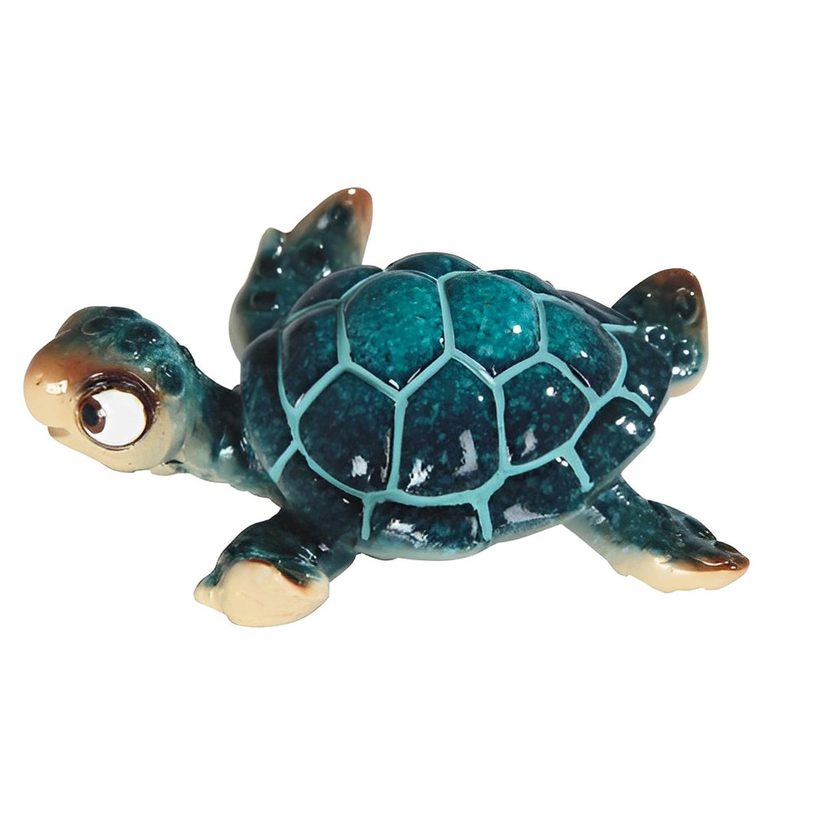 ICE ARMOR 4" W Miniature Cute Blue Sea Turtle Statue Marine Life Decoration Figurine