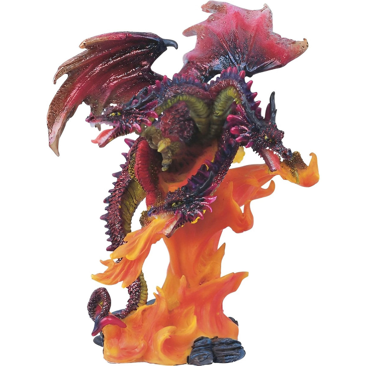 ICE ARMOR 4" H Three-Headed Volcano Dragon Statue Fantasy Decoration Figurine