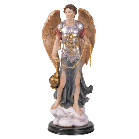 ICE ARMOR 12" H Archangel Sealtiel Statue Angel of Prayer Holy Figurine Religious Decoration