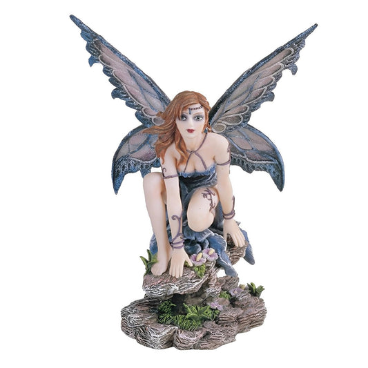 ICE ARMOR 8" H Butterfly Winged Blue Fairy Statue Fantasy Decoration Figurine
