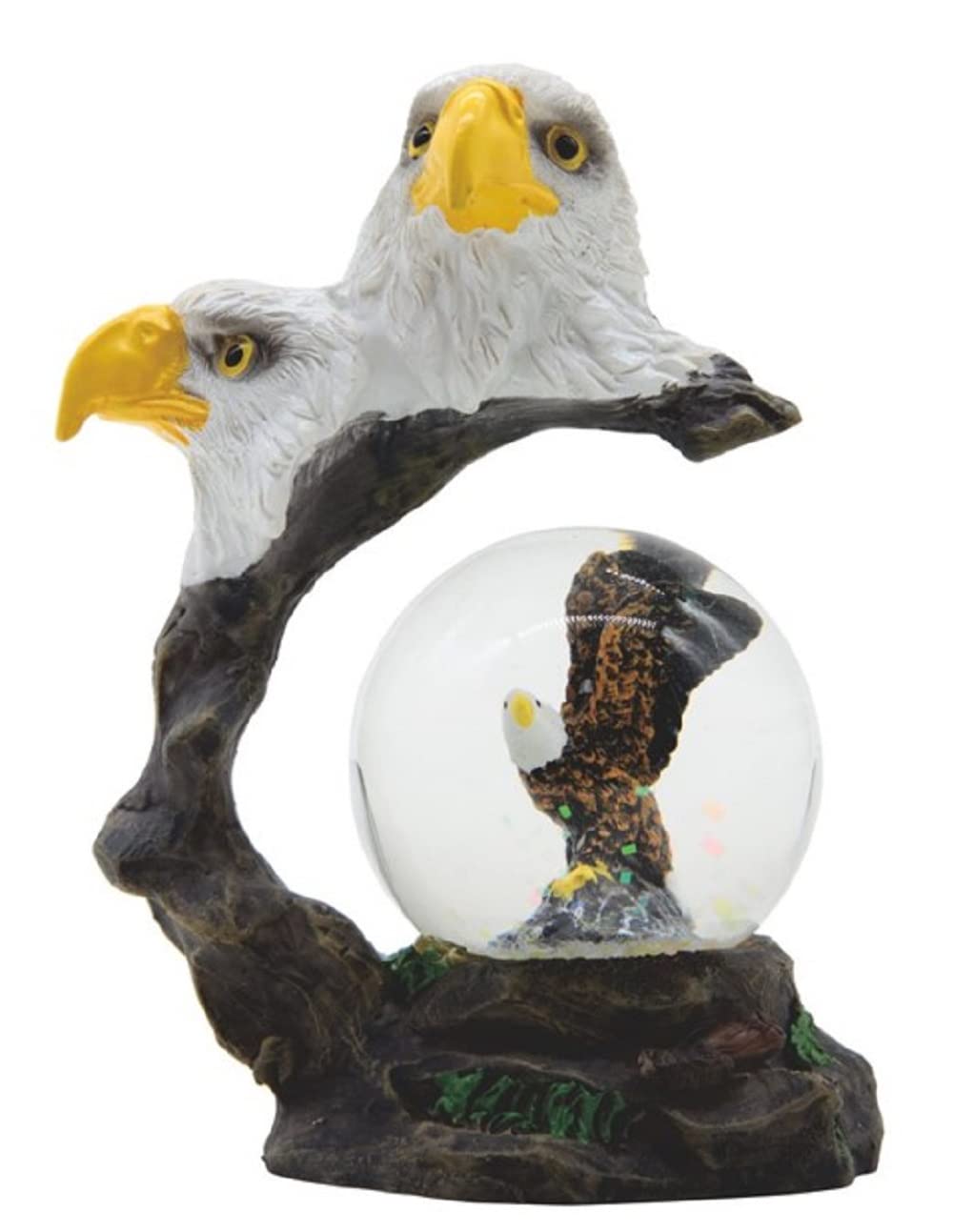 ICE ARMOR 4.25" H Eagle Glitter Snow Globe Statue Fantasy Decoration Figurine
