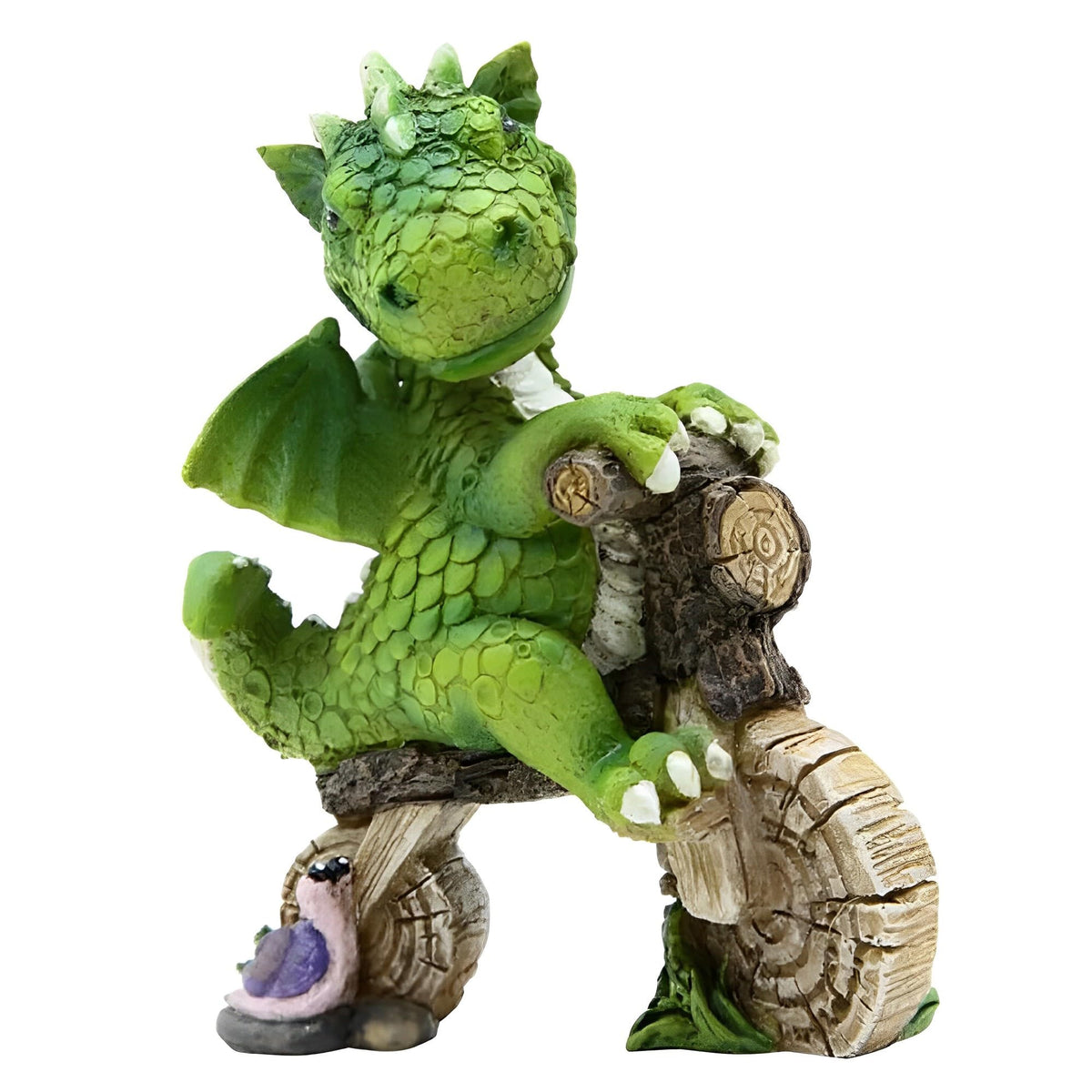 ICE ARMOR 4.25" H Green Dragon Baby on a Bike Statue Fantasy Decoration Figurine